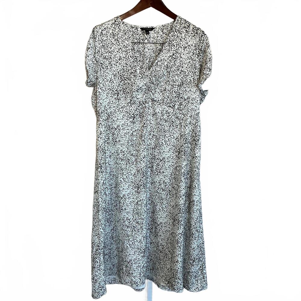 Banana Republic Retro Women's Black and White Patterned Dress XL knee length